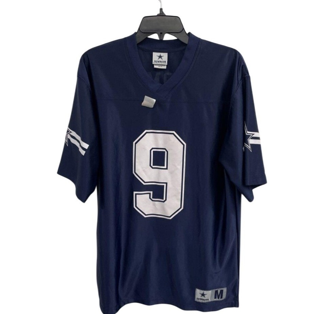 Dallas Cowboys Tony Romo 9 Navy Blue Jersey Mens Size M Authentic Apparel